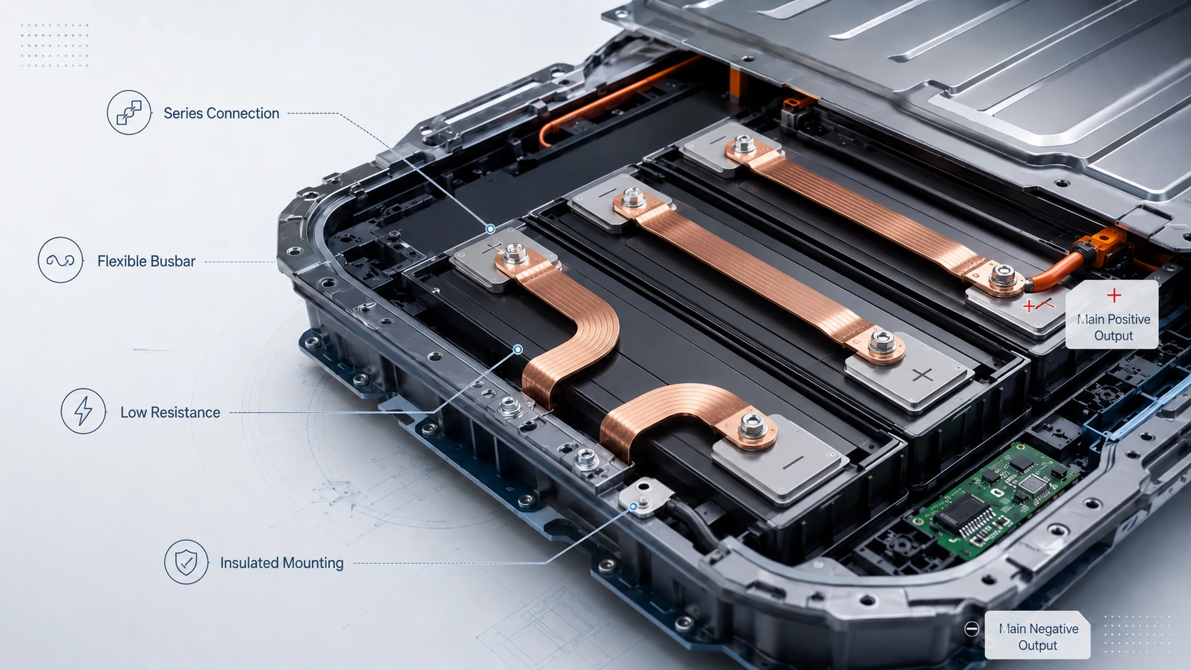 Flexible Copper Busbar for EV Batteries and Energy Storage Systems