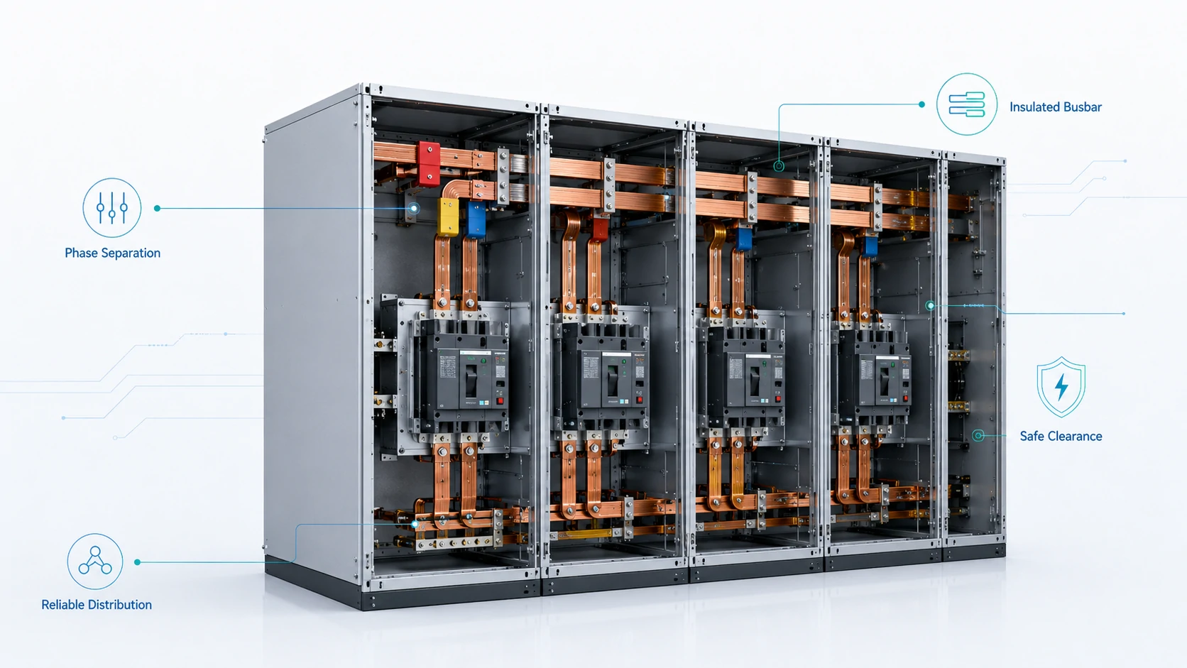 Insulated Busbar Guide for EV Batteries, Switchgear and Power Cabinets