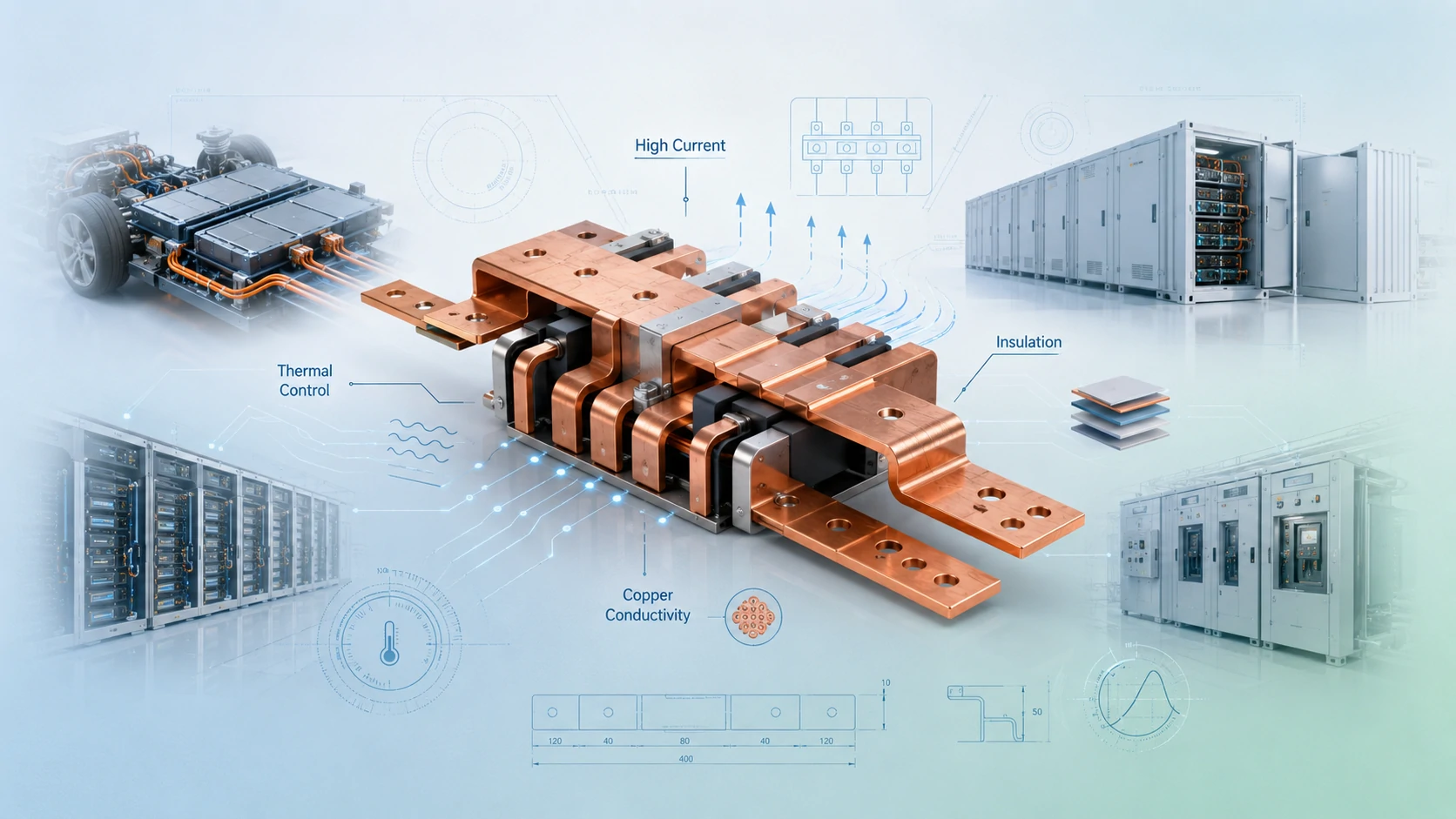 Power Busbar Design for High-Current Electrical and Energy Systems